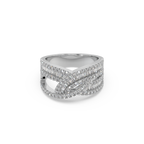 Exclusive Channel-Set Bugette 925 Silver And Diamond Studded Ladies Ring For Her
