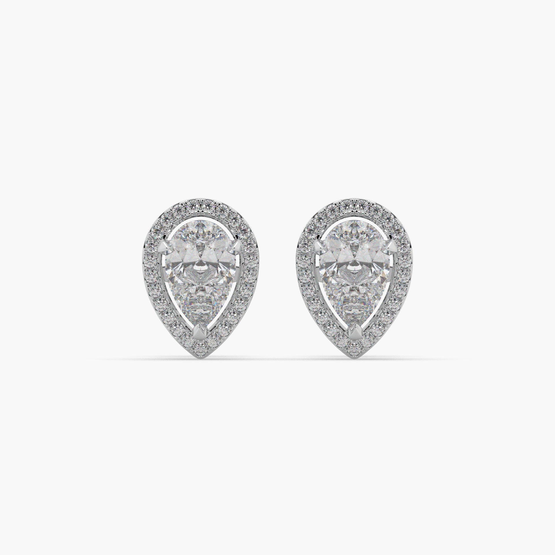 Guru Jewel's Pear Shaped Diamond Studded Silver Earrings For Her
