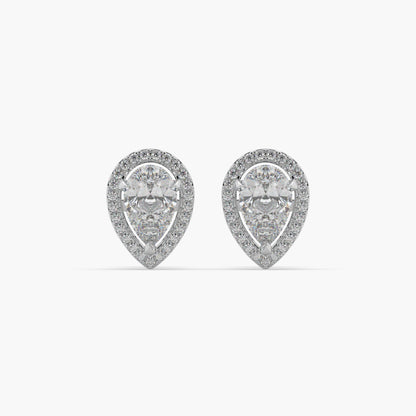 Guru Jewel's Pear Shaped Diamond Studded Silver Earrings For Her