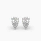 Guru Jewel's Pear Shaped Fancy Solitaire Studded In Silver Exclusive Earrings For Her