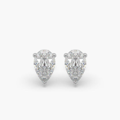 Guru Jewel's Pear Shaped Fancy Solitaire Studded In Silver Exclusive Earrings For Her