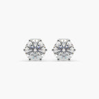 Guru Jewel's Round Solitaire Diamond Studded In Silver Stud Earrings For Her