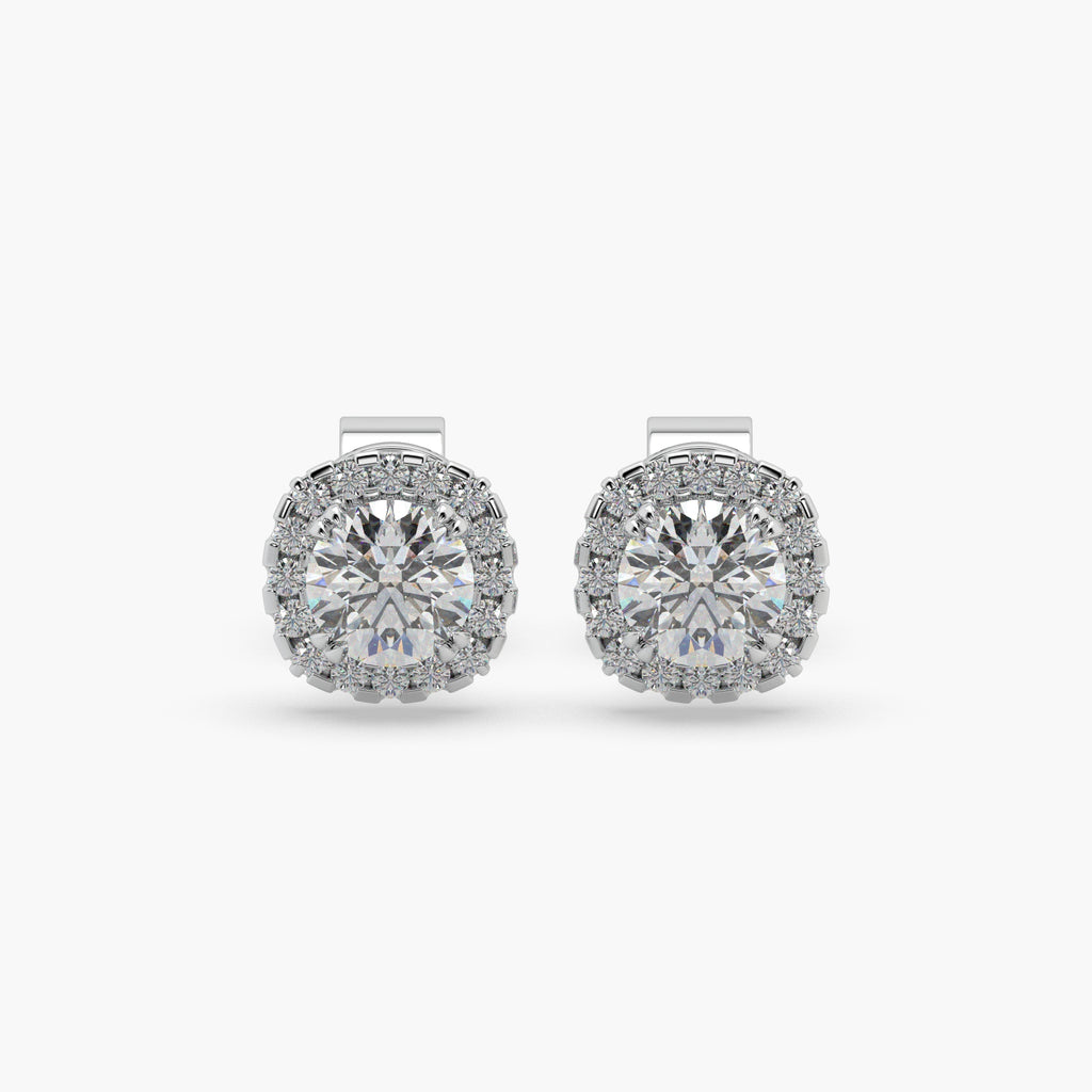 Guru Jewel's Round Solitaire Diamond Studded In Silver Fascinating Earrings For Her