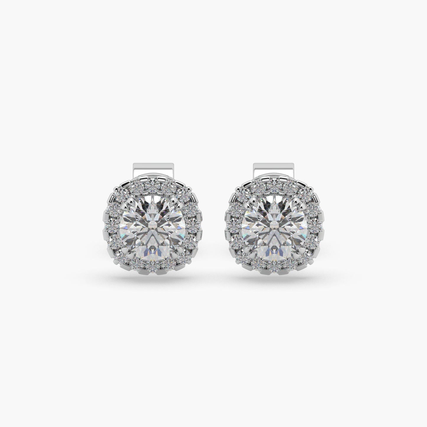 Guru Jewel's Round Solitaire Diamond Studded In Silver Fascinating Earrings For Her