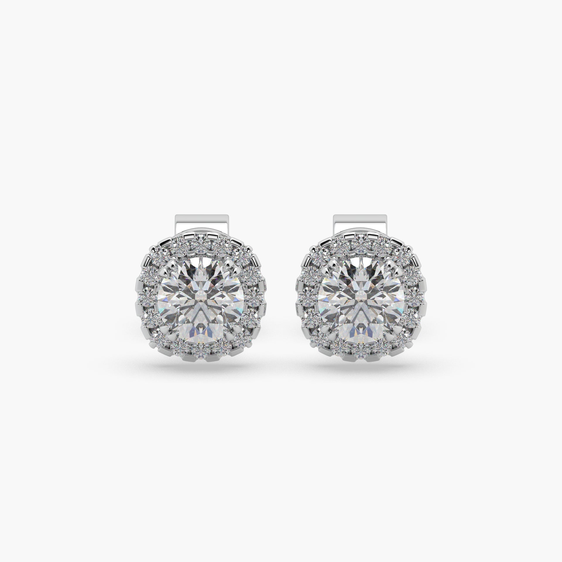 Guru Jewel's Round Solitaire Diamond Studded In Silver Fascinating Earrings For Her
