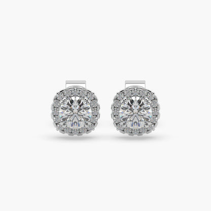 Guru Jewel's Round Solitaire Diamond Studded In Silver Fascinating Earrings For Her