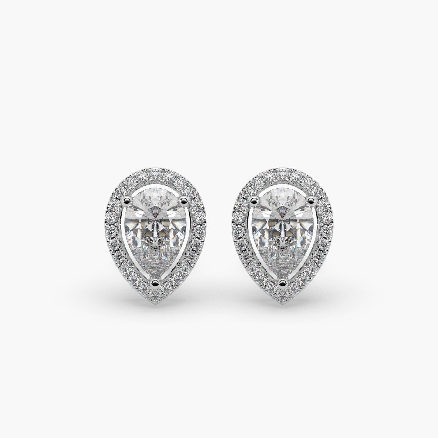 Guru Jewel's Pear Shaped Fancy Diamond Studded Impressive Silver Earrings For Her