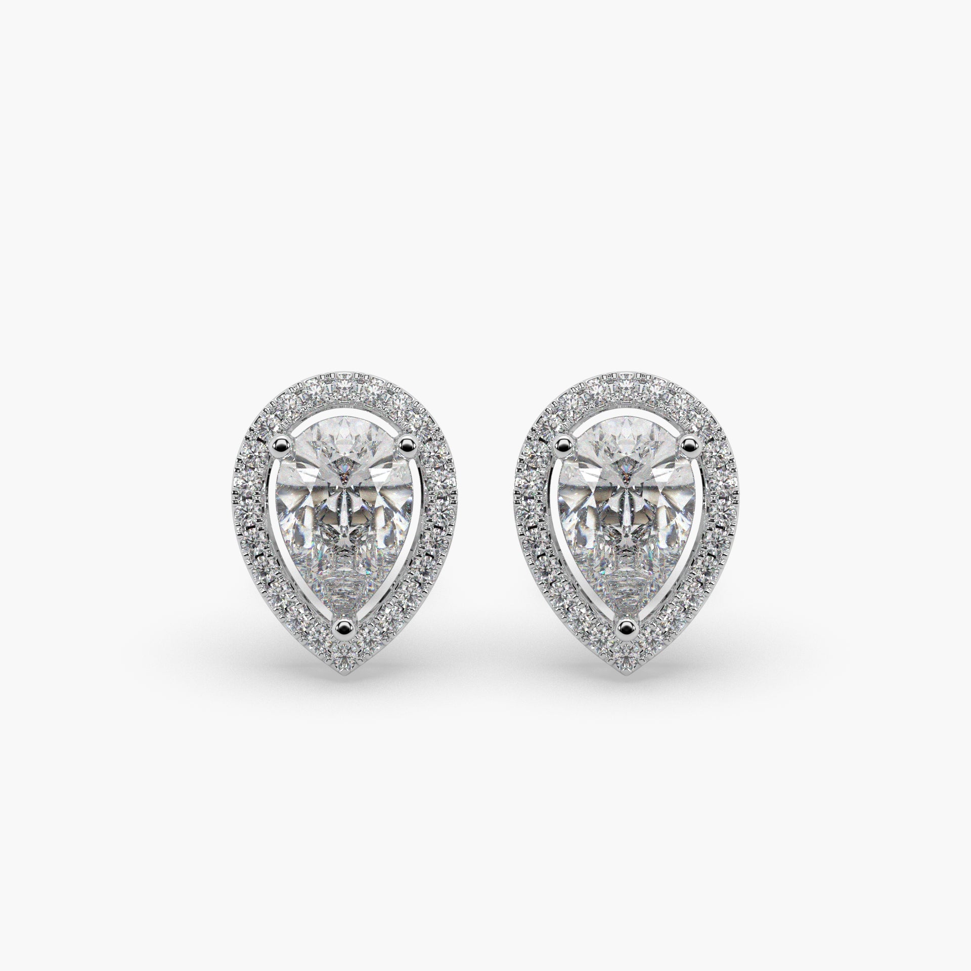 Guru Jewel's Pear Shaped Fancy Diamond Studded Impressive Silver Earrings For Her