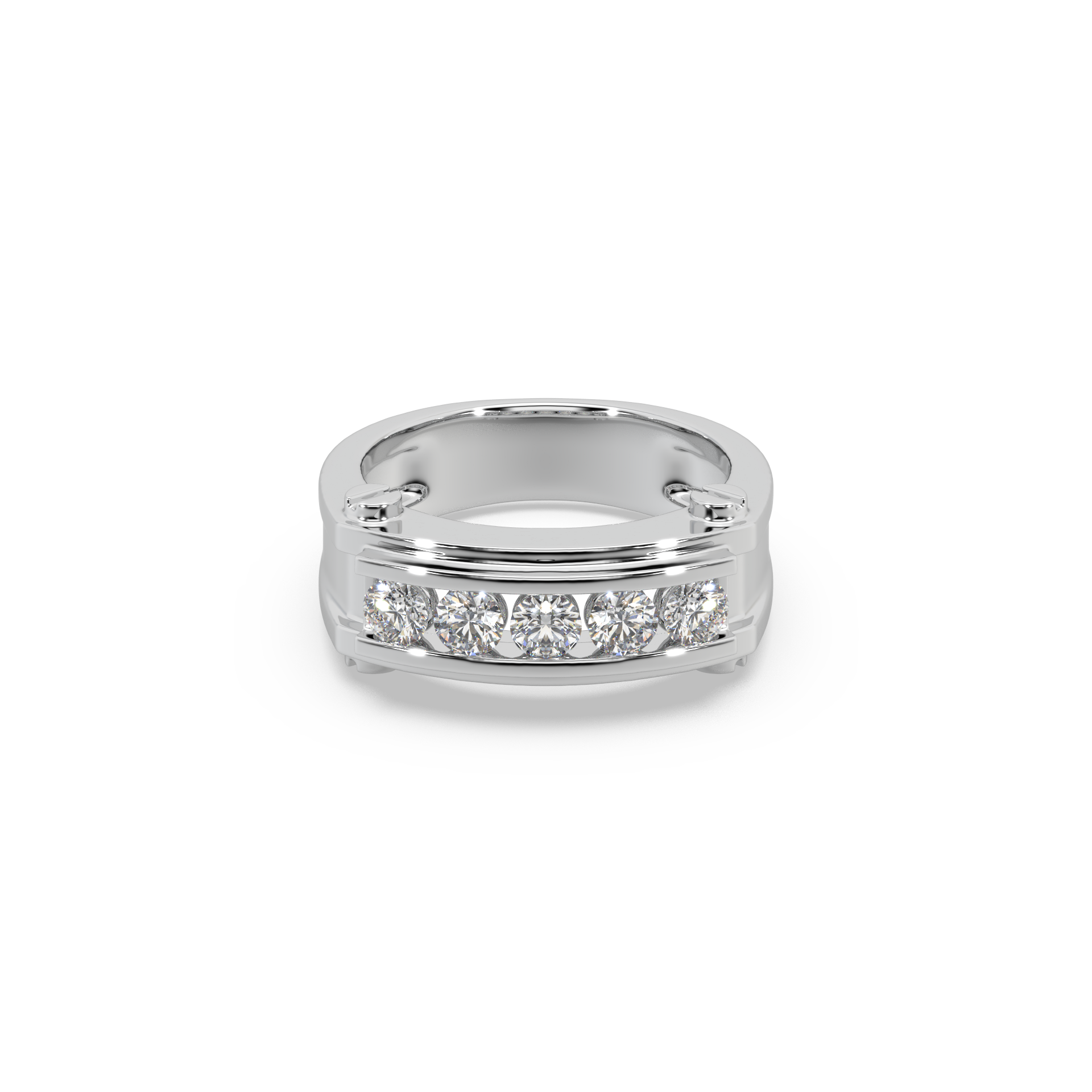 Attractive 925 Silver Stunning Diamond 1.20 Ct Studded Gents Ring For Him