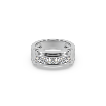 Attractive 925 Silver Stunning Diamond 1.20 Ct Studded Gents Ring For Him