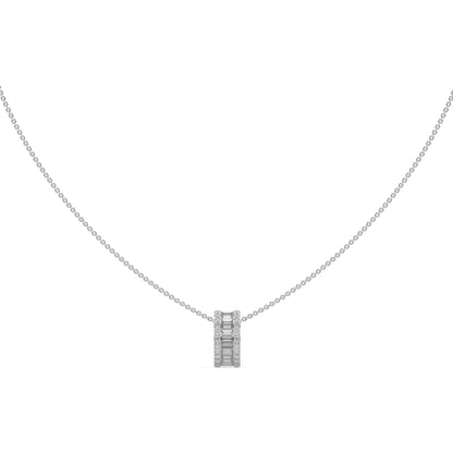 Guru Jewel's Round And Bugget Diamond Studded Beauteous Silver Pendent For Her