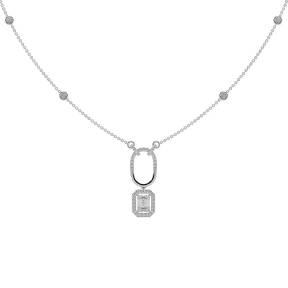 Guru Jewel's Round And Fancy Diamond Studded Fascinating Silver Pendent For Her