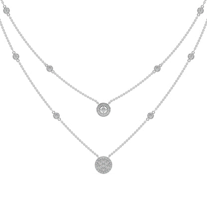 Guru Jewel's Round Diamond Studded Prepossessing Silver Pendent For Her
